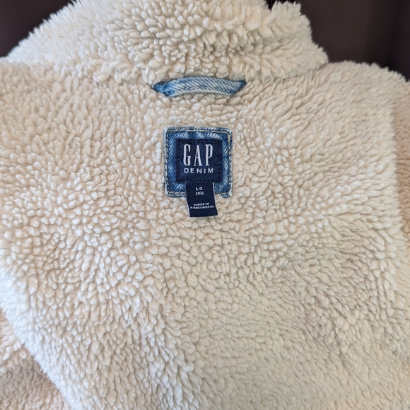🖤 GAP Denim Sherpa Lined Jacket - Picture 4 of 5